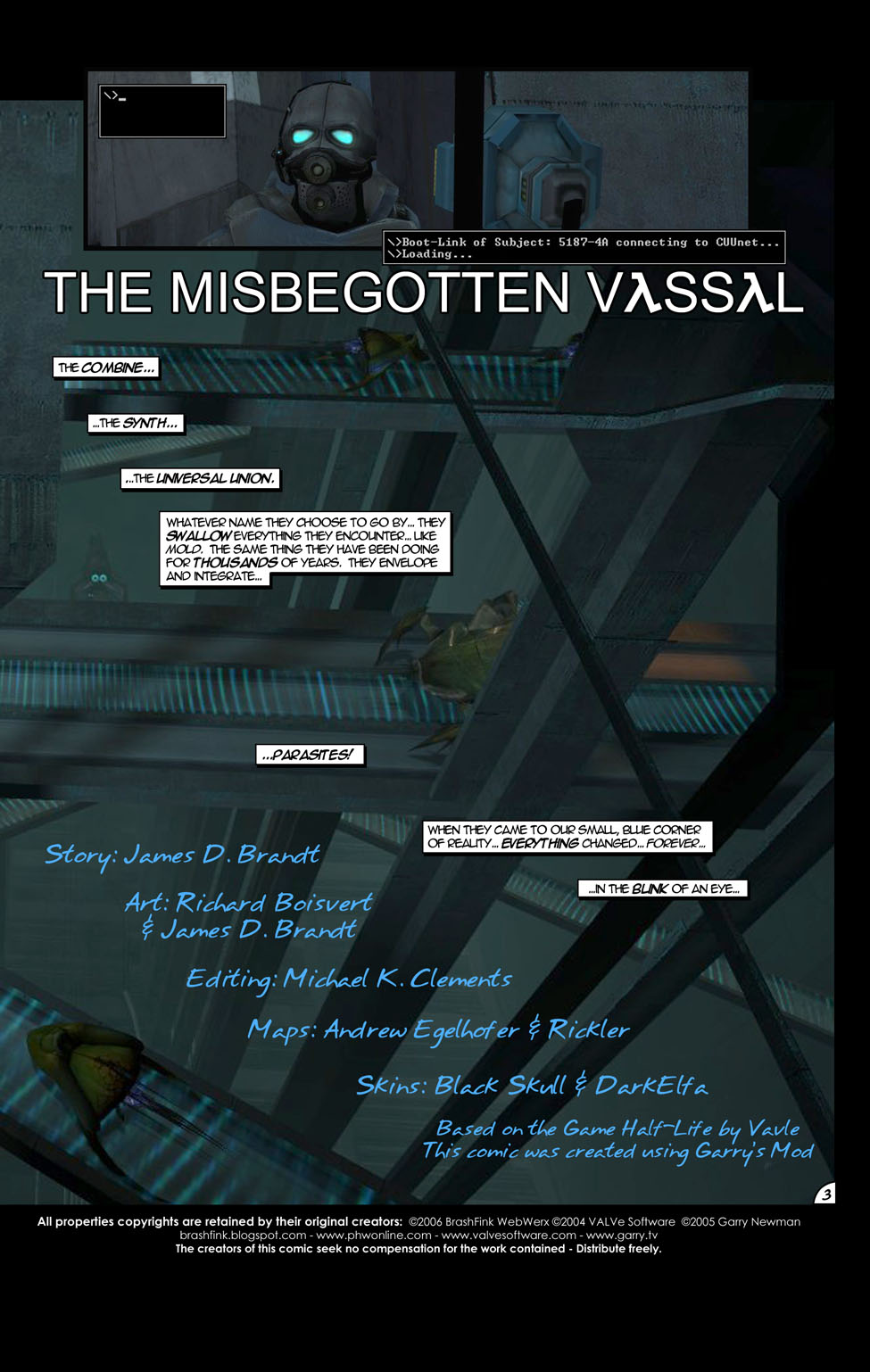 The soldier looks around. They are in the Combine Citadel, the spire in the middle of City 17, overlooking a production line for Combine synth units.