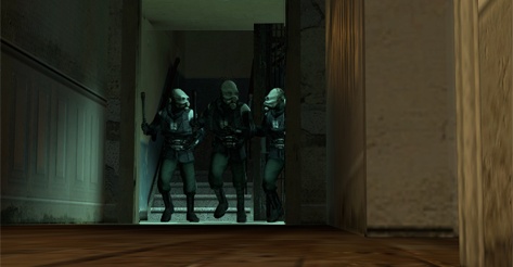 The CP units, or metro cops as they are also called, rush into one of the floors of the building, their stun batons in hand.