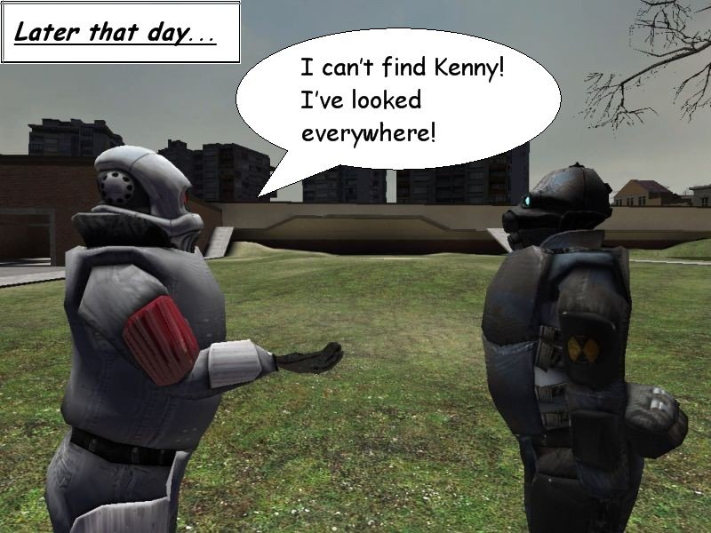 Later that day, Frederick tells Couper he can't find Kenny and has looked everywhere.