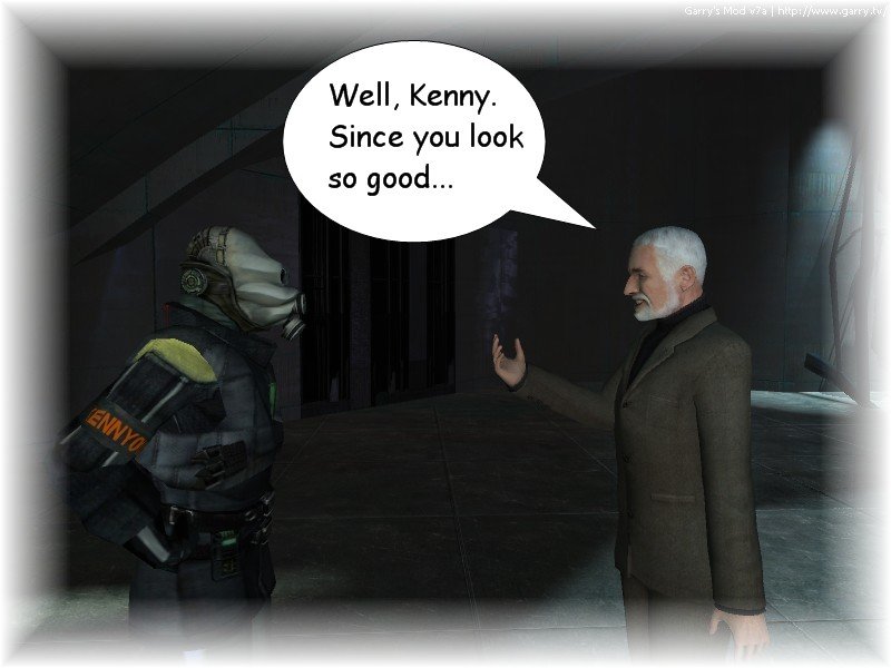 Kenny daydreams of approaching Doctor Breen while wearing the new suit. Breen starts to tell him that since he looks so good.