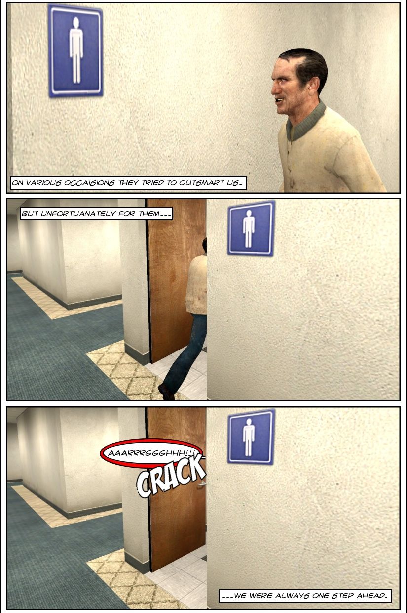 Adam reminisces that on various occasions the office workers tried to outsmart them, as we see a male worker smiling gleefully as he sees the bathroom sign and decides to hide there. Unfortunately for them, Adam and Jason were always one step ahead, as we see the man enter the bathroom then screaming as a cracking sound is heard.