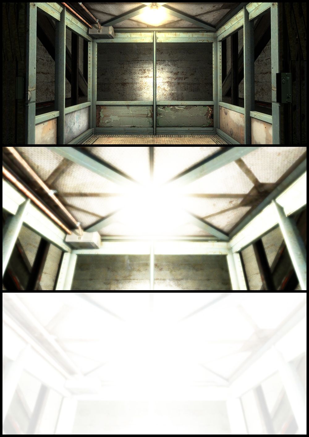 Alyx reenters the elevator and looks up at the light. Everything turns white.